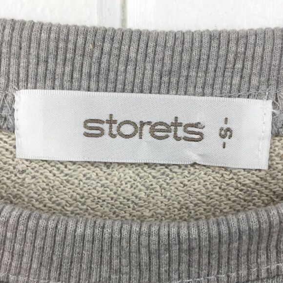 Storets Gray Sweatshirt Cropped Top Black Lace-Up Side, Size - Small - Picture 2 of 9